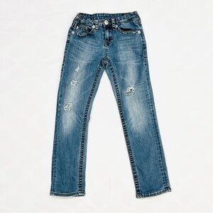 True Religion Boys Kids Medium Wash Distressed Skinny Jeans